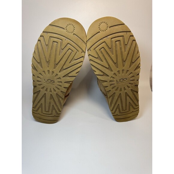 UGG Remora Short Boots Womens Size 9 Chestnut Leather Shearling Fur Lined - Picture 6 of 13